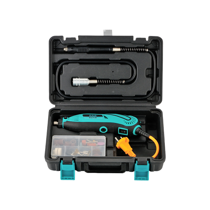 How does the flexible shaft electric grinding set achieve precise grinding and cutting in confined spaces?